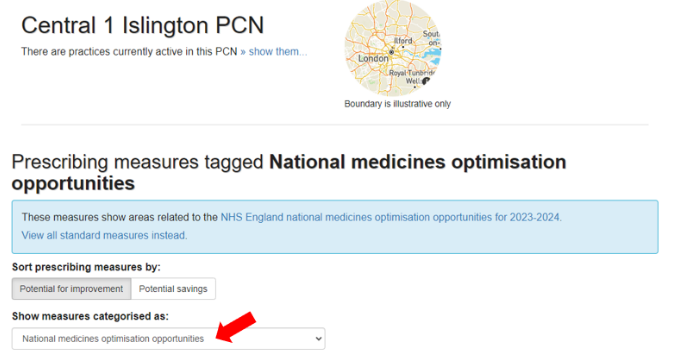 Figure: OpenPrescribing Example Screenshot