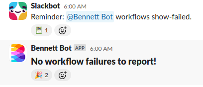 No workflow failures to report