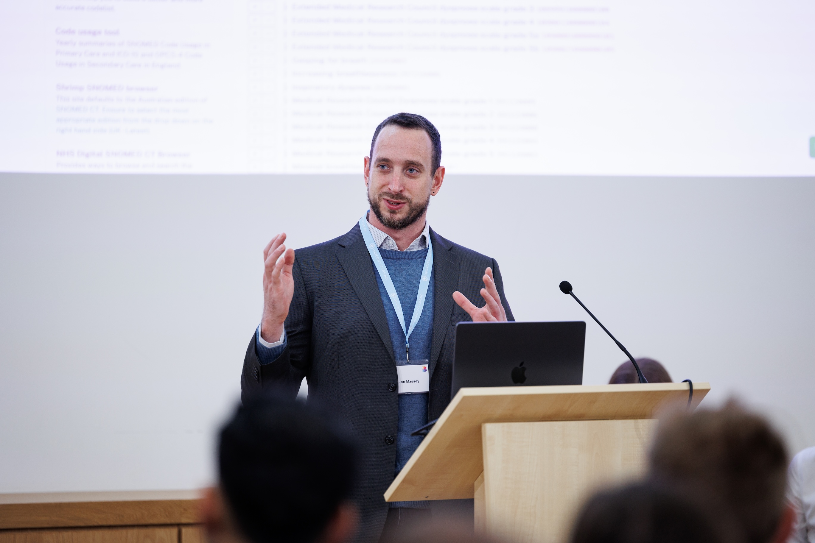 Jon Massey demonstrating new features of our OpenCodelists tool